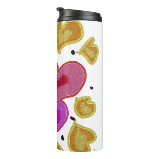Colorful Hearts Design Thermosbeker (Geroteerd rechts)