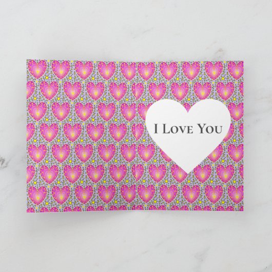 Colorful Hearts Design Valentijnsdag Feestdagen Kaart (Binnen)