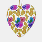 Colorful Hearts Design Valentijnsdag Keramisch Ornament (Links)