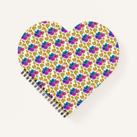 Colorful Hearts Design Valentijnsdag Notitieboek (Voorkant)
