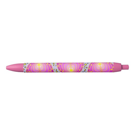Colorful Hearts Design Zwarte Inkt Pen (Voorkant)