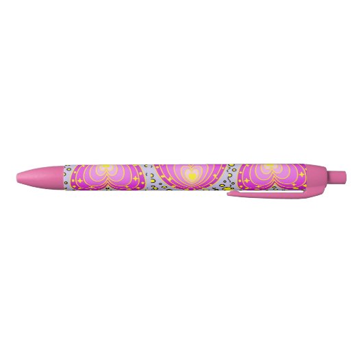 Colorful Hearts Design Zwarte Inkt Pen (Bodem)