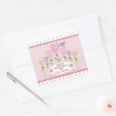 Colorful Hearts Floral Valentijn Vierkante Sticker (Envelop)