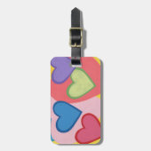 Colorful Hearts gelaagde persoonlijke Bagagelabels (Voorkant verticaal)