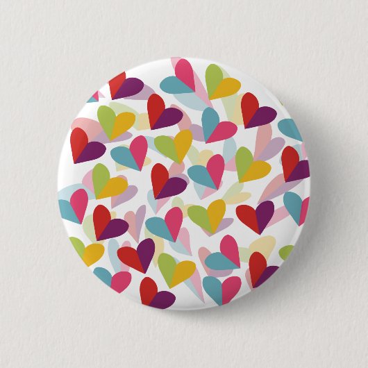 Colorful Hearts Grafisch Ontwerp Ronde Button 5,7 Cm (Voorkant)