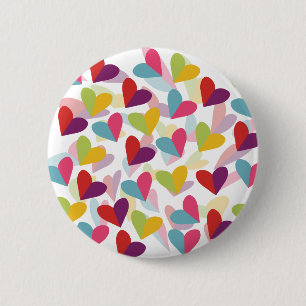 Colorful Hearts Grafisch Ontwerp Ronde Button 5,7 Cm
