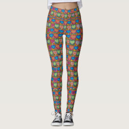 Colorful Hearts in Geometrisch Patroon Leggings