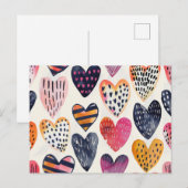 Colorful Hearts Love Handmade Pattern Briefkaart (Voorkant / Achterkant)