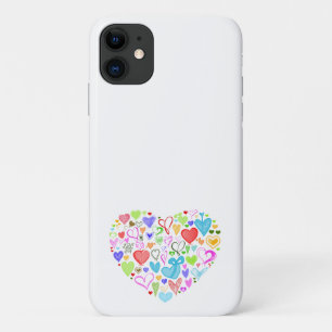 Colorful Hearts, Love, Romance, Valentijnsdag Case-Mate iPhone Case