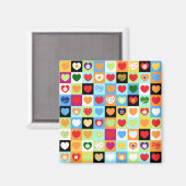Colorful hearts, magnet (Voorkant / Achterkant)