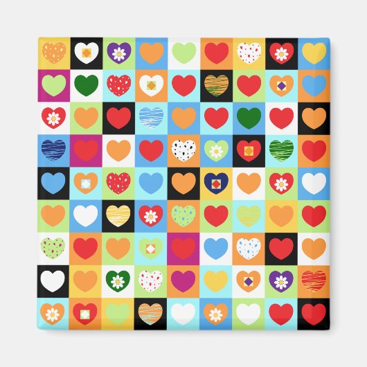 Colorful hearts, magnet (Voorkant)
