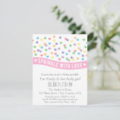 Colorful Hearts Modern Baby Sprinkle Invitting Kaart (Staand voorkant)