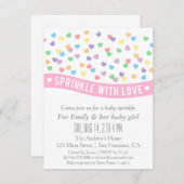Colorful Hearts Modern Baby Sprinkle Invitting Kaart (Voorkant / Achterkant)