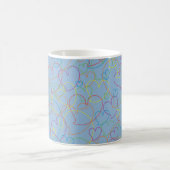 Colorful Hearts Net Pattern - Light Blue Mok (Center)
