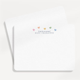 Colorful Hearts Nursery Note Card Kaart
