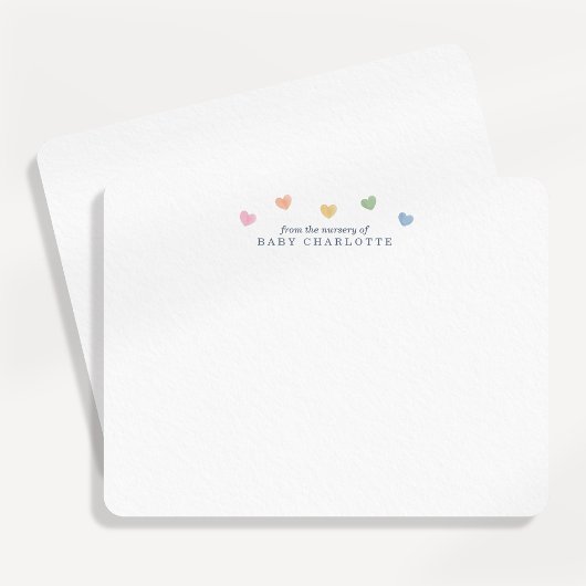 Colorful Hearts Nursery Note Card Kaart