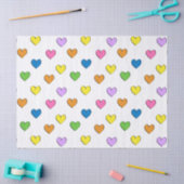 Colorful Hearts over whitepaper Tissuepapier (Craft)