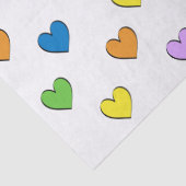 Colorful Hearts over whitepaper Tissuepapier (Detail)