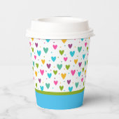 Colorful Hearts Paper cup Papieren Bekers (Achterkant)