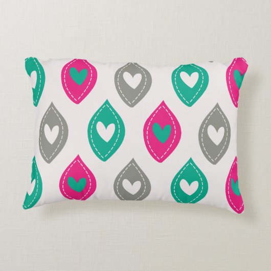 Colorful Hearts Patroon Accent Kussen (Achterkant)