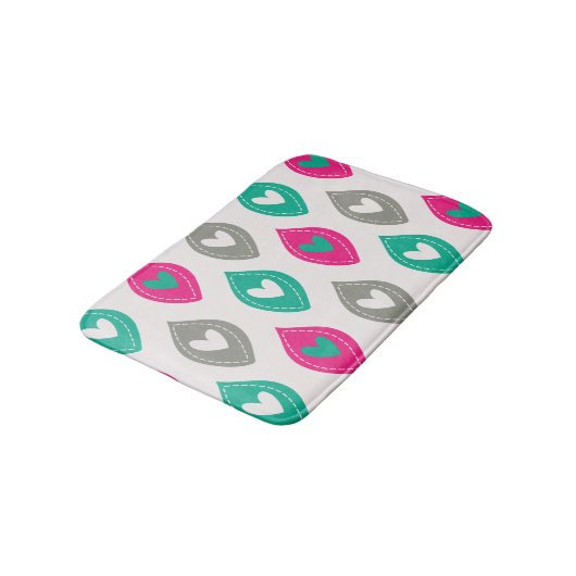 Colorful Hearts Patroon Badmat (Gekanteld)