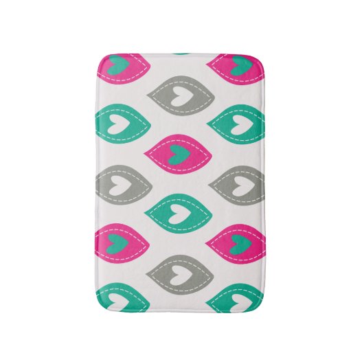 Colorful Hearts Patroon Badmat (Voorkant Verticaal)