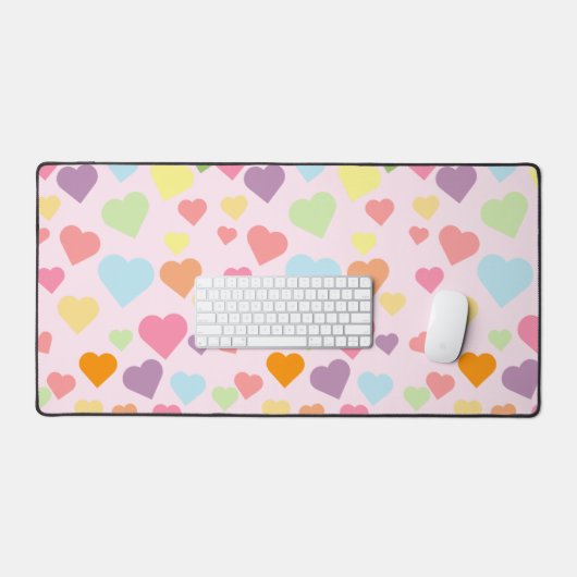 Colorful Hearts Patroon Bureaumat (Keyboard & Muis)