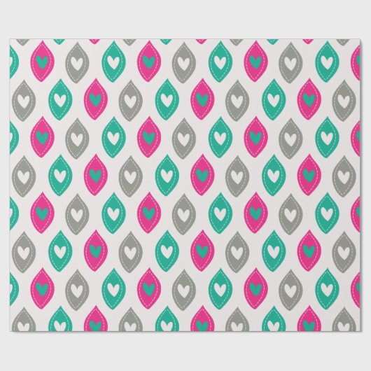 Colorful Hearts Patroon Cadeaupapier (Vlak)