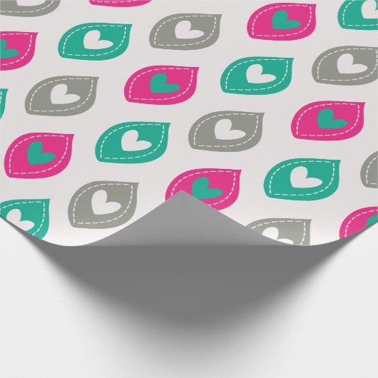 Colorful Hearts Patroon Cadeaupapier (Hoek)