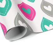 Colorful Hearts Patroon Cadeaupapier (Rol Hoek)