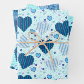 Colorful Hearts Patroon Inpakpapier Vel (In situ)