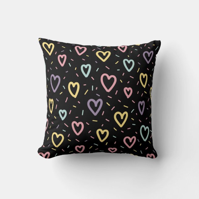 Colorful Hearts Patroon Kussen (Voorkant)