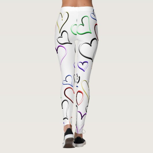 Colorful Hearts Patroon Leggings (Achterkant)