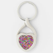 Colorful Hearts Patroon Sleutelhanger (Voorkant)