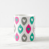 Colorful Hearts Pattern Gepersonaliseerd Koffiemok (Center)