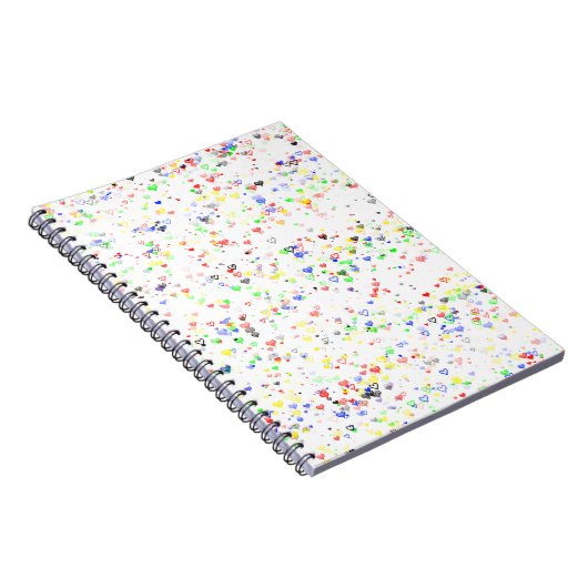 Colorful Hearts Pattern Notebook Notitieboek (Rechterzijde)