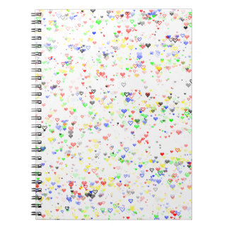 Colorful Hearts Pattern Notebook Notitieboek