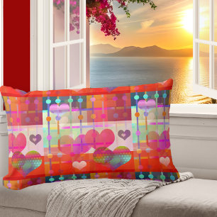 Colorful Hearts Pattern Pillow Kussen
