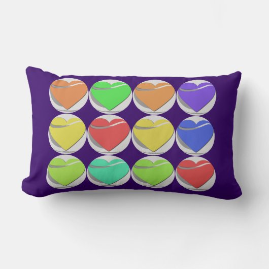 Colorful Hearts Pillow Kussen (Voorkant)