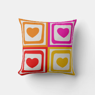 Colorful Hearts Pillow Kussen