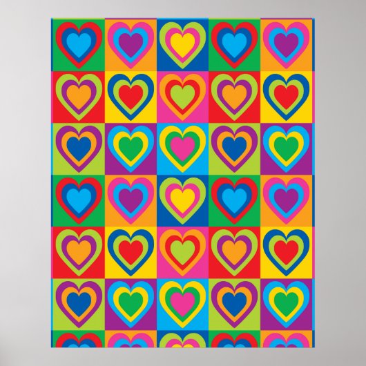 Colorful Hearts Poster (Voorkant)