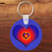 COLORFUL HEARTS, rood blauw Sleutelhanger (Voorkant)