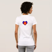 COLORFUL HEARTS, rood blauw T-shirt (Achterkant volledig)