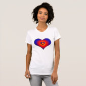 COLORFUL HEARTS, rood blauw T-shirt (Voorkant volledig)