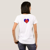 COLORFUL HEARTS, rood blauw T-shirt (Achterkant volledig)