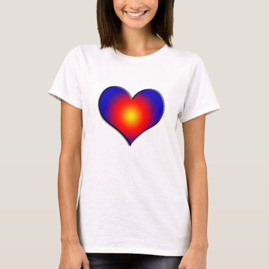 COLORFUL HEARTS, rood blauw T-shirt (Voorkant)