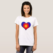 COLORFUL HEARTS, rood blauw T-shirt (Voorkant volledig)