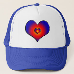 COLORFUL HEARTS, rood blauw Trucker Pet