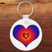 COLORFUL HEARTS, rood blauw wit Sleutelhanger (Voorkant)
