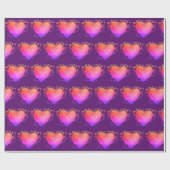 Colorful Hearts Valentijn Wrapping Paper Cadeaupapier (Vlak)